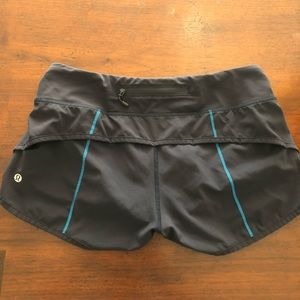 Navy blue lined lululemon running shorts size 4